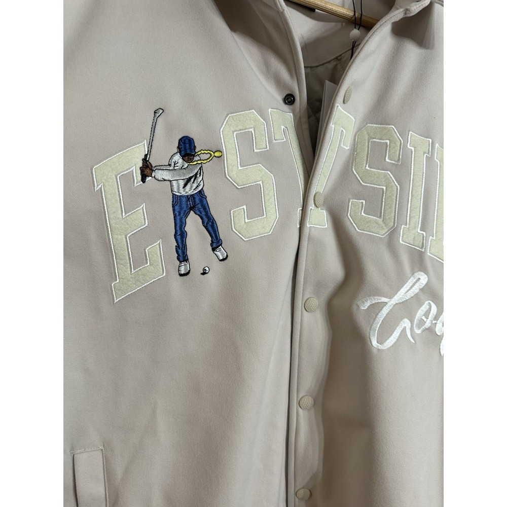 Eastside Golf Stadium Jacket Mens XL Cream Quilted Bomber Varsity New NWT